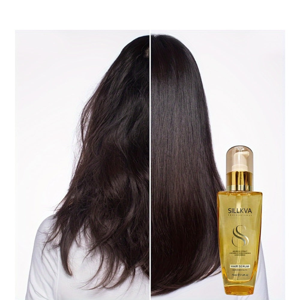 SILLKVA Argan Oil Liquid Hair Serum — Frizz Control & Flyaway Tamer, Lightweight Smoothing Leave-In Treatment for Dry Damaged Hair, Silky Glossy Finish for Women & Men All Hair Typ - product image 5