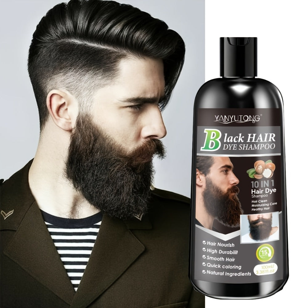 Color Shampoo for Beard & Hair — Natural Plant Dye Formula, Ammonia-Free Quick Gray Coverage, Gentle Scalp-Safe Conditioning Hair Color Shampoo | 3.38oz | Black, Dark Brown & Chest - product image 13