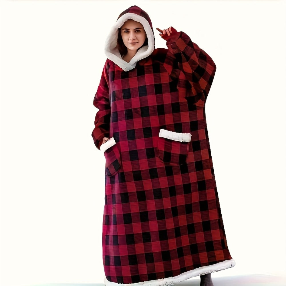 Wearable Blanket Hoodie – Oversized Flannel Sweatshirt Blanket with Pockets for Women & Men, 450-500gsm Thick Warm Winter Cozy - product image 16