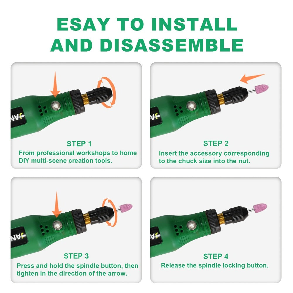 Cordless Rotary Tool Kit 102pcs – Rechargeable Engraving Pen with Adjustable Speed for Wood Carving, Sanding, Polishing & Etching, Portable Mini Electric Grinder - product image 10