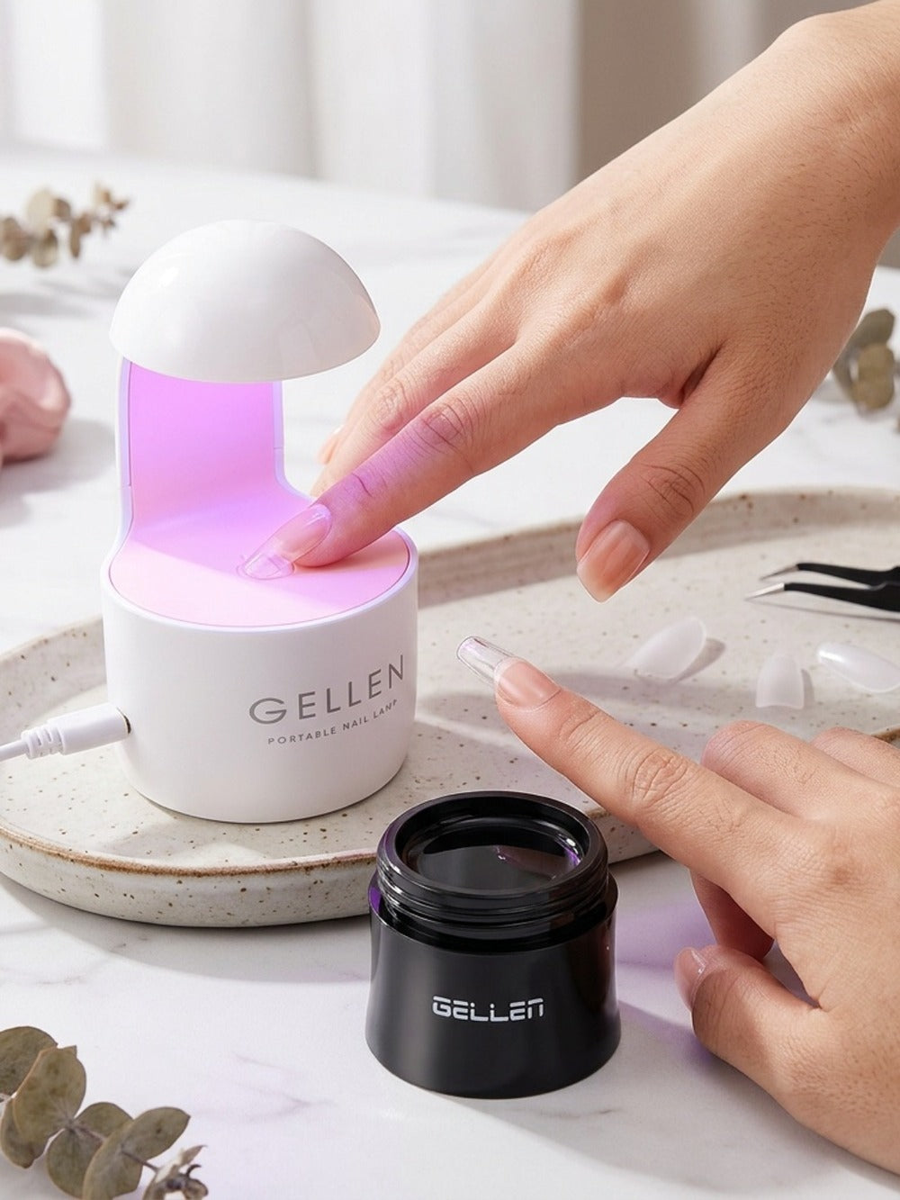Solid Gel Nail Glue Kit with Mini LED Lamp — 8g UV Cure Gel Glue 28+ Days Long-Lasting Bond for Press On Nails Acrylic Tips Rhinestones, Non-Toxic Natural Resin, Salon & Home Manic - product image 6