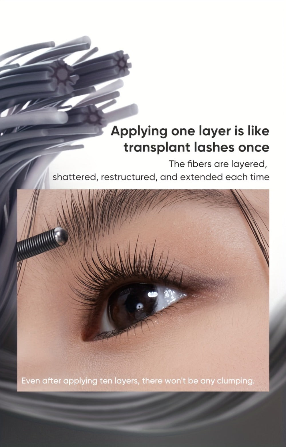 3D Curling Mascara Waterproof Volumizing Lengthening Smudge-Proof Nourishing Eyelash Wand Long-Lasting Black Brown Korean Makeup Style for All Eye Types Women - product image 17