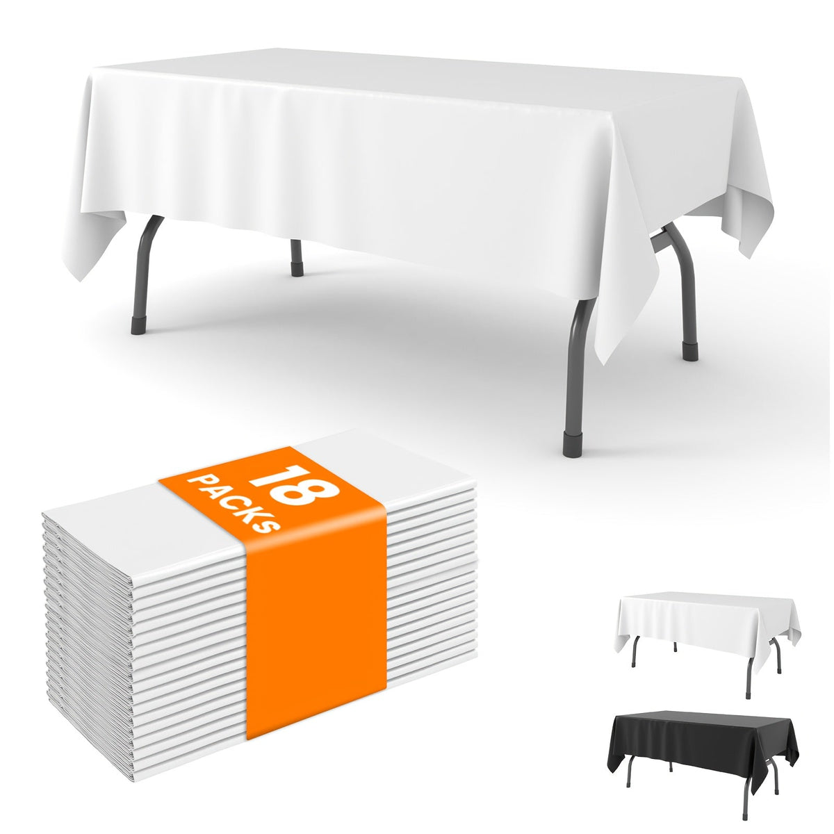 Disposable Plastic Tablecloths 18/36 Pack 54x108 Inch – Leakproof Sturdy White Table Cover for Party Picnic Wedding Birthday Banquet Outdoor Event Decorative Table Cloth Bulk Pack - product image 13