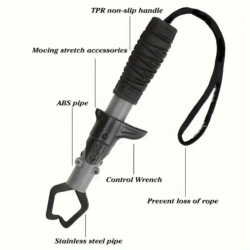 Fishing Pliers Fish Gripper Combo Set 2pcs Stainless Steel Hook Remover Line Cutter with TPR Non-Slip Handle Spring-Loaded Lock for Freshwater Saltwater Bass - product image 6
