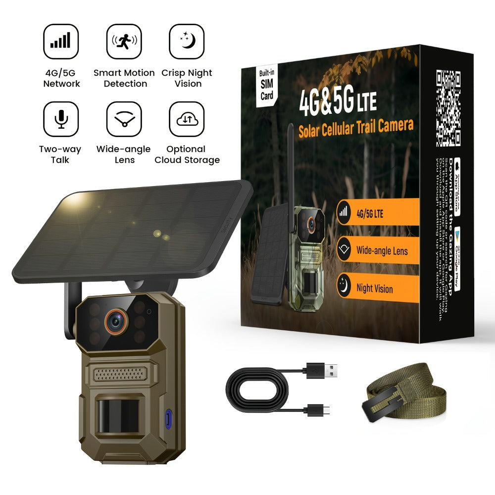 4G LTE Cellular Trail Camera with Solar Panel – 4K Wildlife Monitoring Camera, PIR Motion Sensor, Infrared Night Vision, Two-Way Voice, Remote Access, No WiFi Required, for Hunting - product image 5