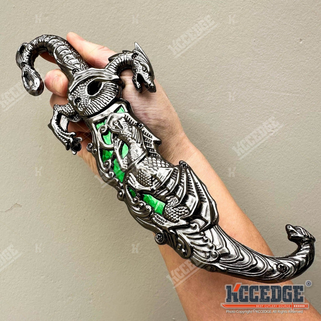 9" Dragon Cosplay Collectible Dagger, 440 Stainless Steel, Historical Replica for Display & Medieval Fair Props – Medieval Fantasy Fixed Blade Knife with - product image 27