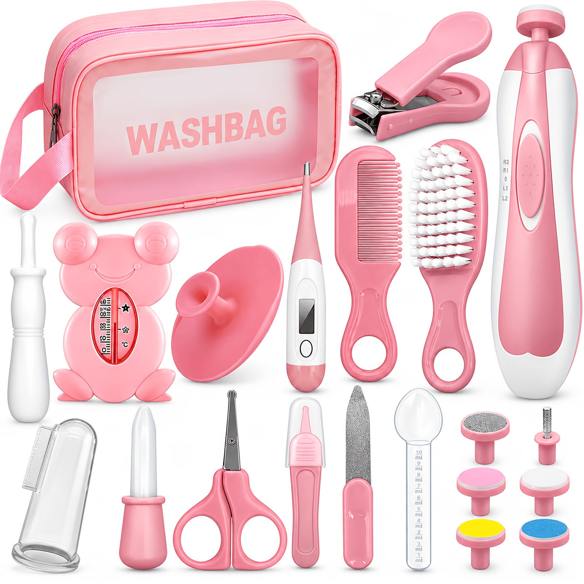 Baby Healthcare and Grooming Kit, 24in 1 Baby Electric Nail Trimmer Set Newborn Nursery Health Care Set for Newborn Infant Toddlers Baby Boys Girls Kids Haircut Tools