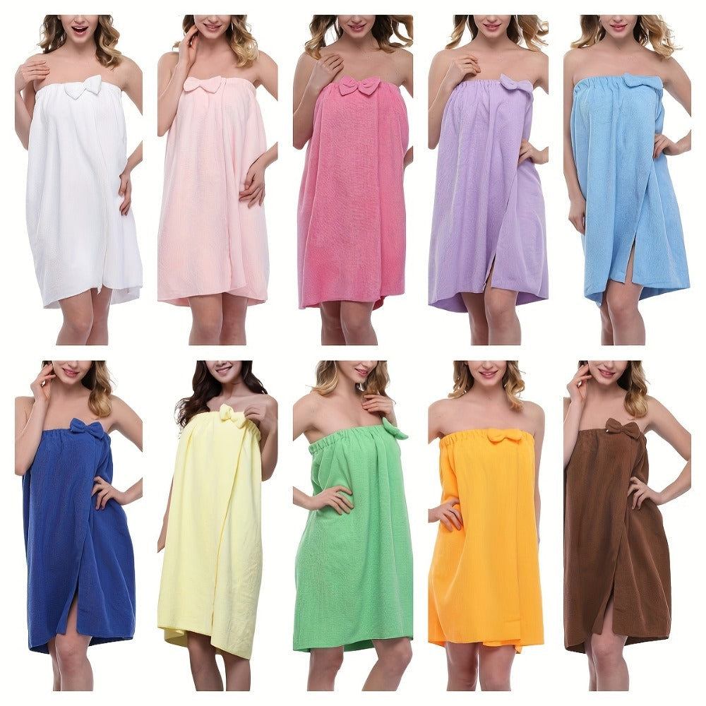 Women's Bath Wrap Towel Robe – Lightweight 250gsm Microfiber Shower Spa Bathrobe with Adjustable Closure One Size Fits Most - product image 14