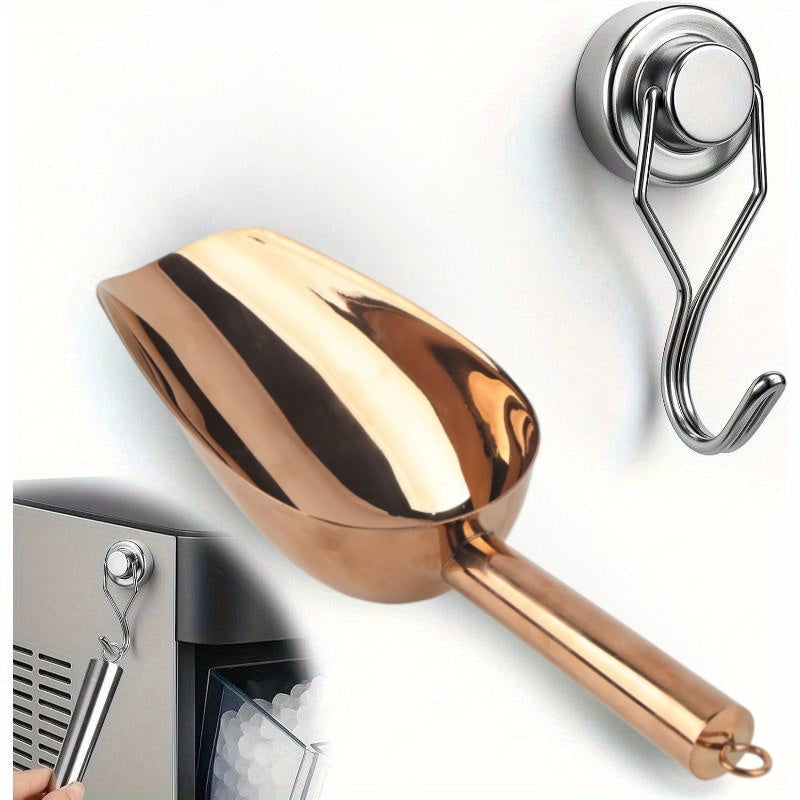 Ice Scoop Stainless Steel with Magnetic Hook Rose Gold Finish Compatible with GE Profile Opal Ice Maker Granular Ice Maker Unit Refrigerator Accessory for Ice Cubes Bars Parties Ki - product image 6