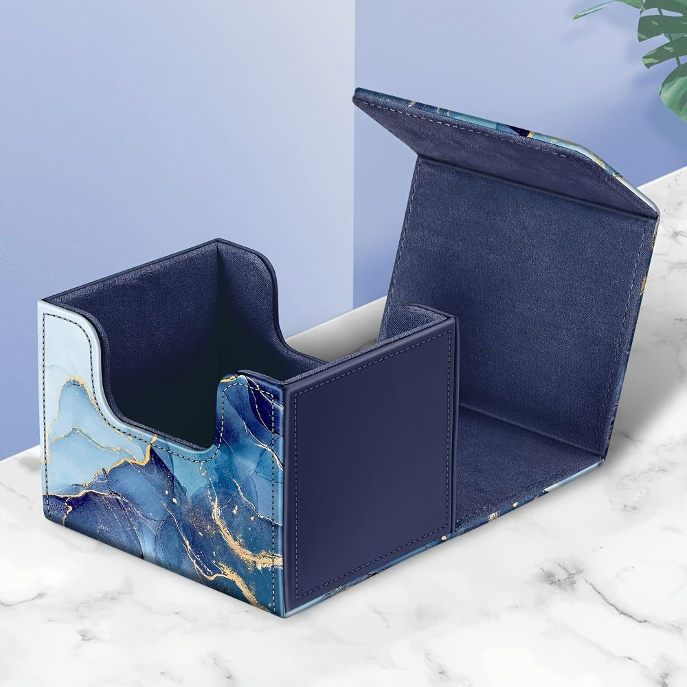 Premium PU Leather Deck Box with Magnetic Closure, Built-In Divider, Marble & Starry Sky Colors for Trading Card Collectors & Players – Magnetic Card Storage - product image 7