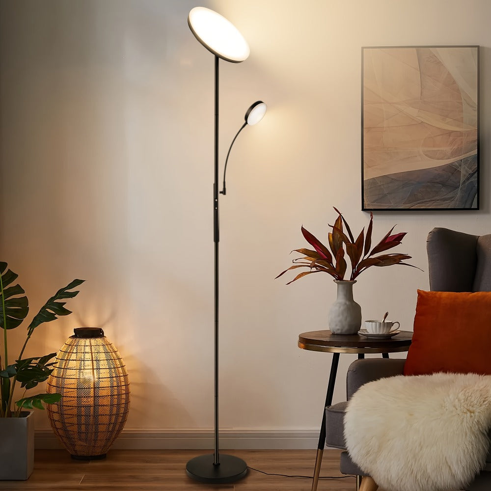 LED Floor Lamp with Reading Light – 27W 2300LM Dimmable Torchiere Standing Lamp, 4 Color Temperatures, Remote & Touch Control, Metal Base for Living Room Bedroom Home Office (Black - product image 10