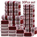 Bath Towel Set 30 Piece Coral Fleece Super Soft Quick Dry Fast Absorption Lightweight Large Wide Towels for Home Hotel Spa Gym Camping Christmas Gift Red Gray Green Navy Blue Purpl - product image 15