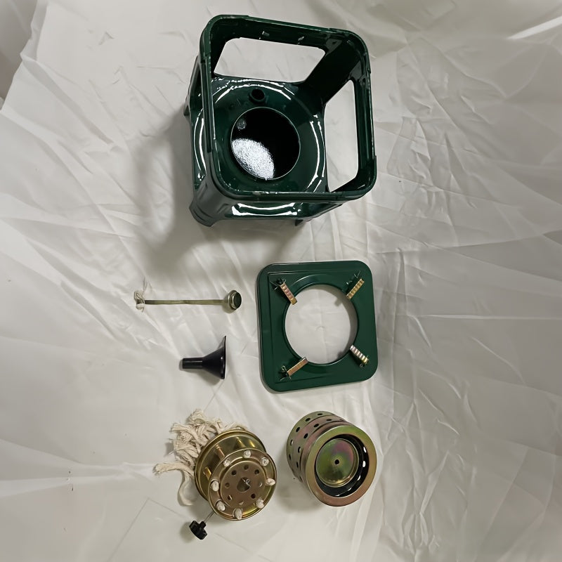 Travel-friendly Kerosene Paraffin Camping Stove Outdoor Heater Adjustable Flame Featherlight Military Green Stove for Camping Picnic Barbecue Backpacking Survival Emergency