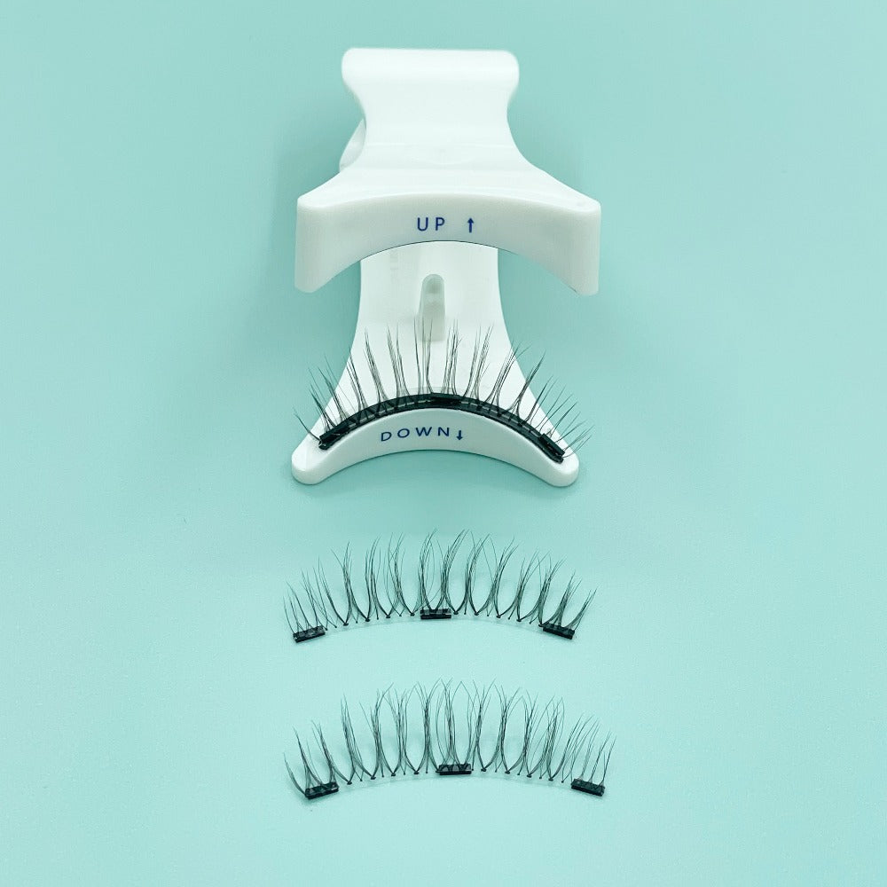 Natural Slim Nude Magnetic Eyelashes with Eyelash Curler — 3D Glue-Free Reusable Transparent Soft Stem Strong Magnetic Force Eye-Enlarging False Lashes for Daily & Office Wear, 1 P - product image 6
