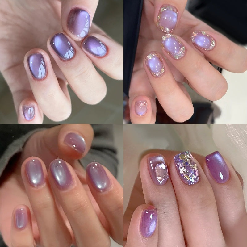 Cat Eye Gel Nail Polish Set 6 Colors Purple – Magnetic Soak Off UV LED Gel Polish 10ml Each, Ultra-Bright Cat Eye Effect, Long Lasting 30 Days, Nail Art Gel for Women Salon Home DI - product image 4