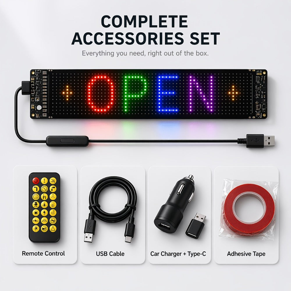 Programmable LED Sign – Flexible Matrix Display with App Control, Custom Text & Animations, Music Sync, USB Powered LED Panel for Bedroom Decor Store Window Business Display (3 Siz - product image 6