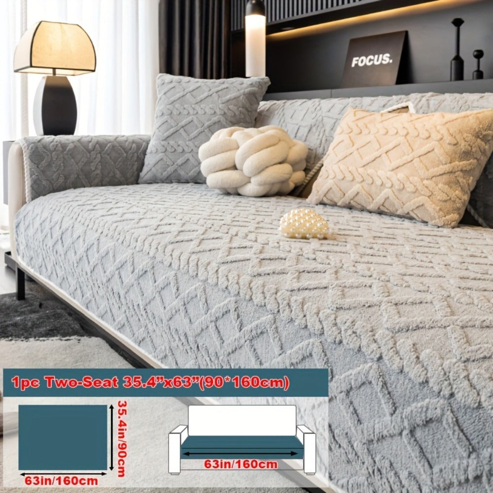 Plush Sofa Cover Couch Cover | Anti-Slip Pet Dog Friendly Velvet Sofa Mat, Single Two Three Four Seat, Backrest Armrest Pillow Cover, Living Room Bedroom Decor - product image 15