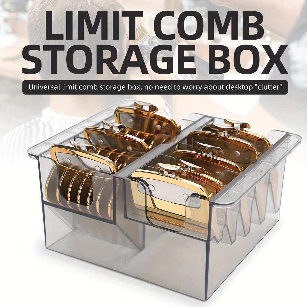 Barber Tool Organizer 8-Slot Clear Plastic Storage Box for Hair Clippers Scissors & Grooming Accessories – Transparent Salon Organizer for Home & Professional Barber Use - product image