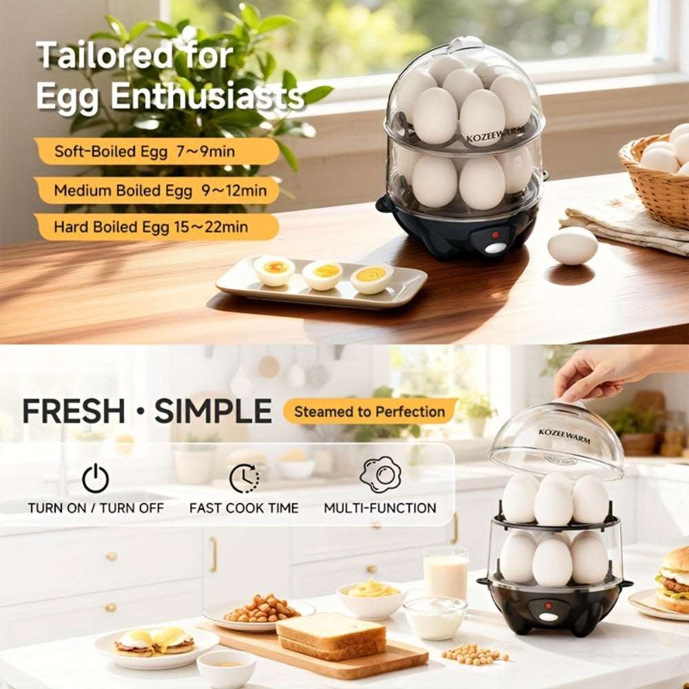 Electric Egg Boiler & Cooker with Auto Shut-Off – Single & Double Layer, Multi-Function for Hard Boiled, Soft Boiled, Scrambled, Omelette, Steamed Vegetables & Dumplings, 4 Colors - product image 19
