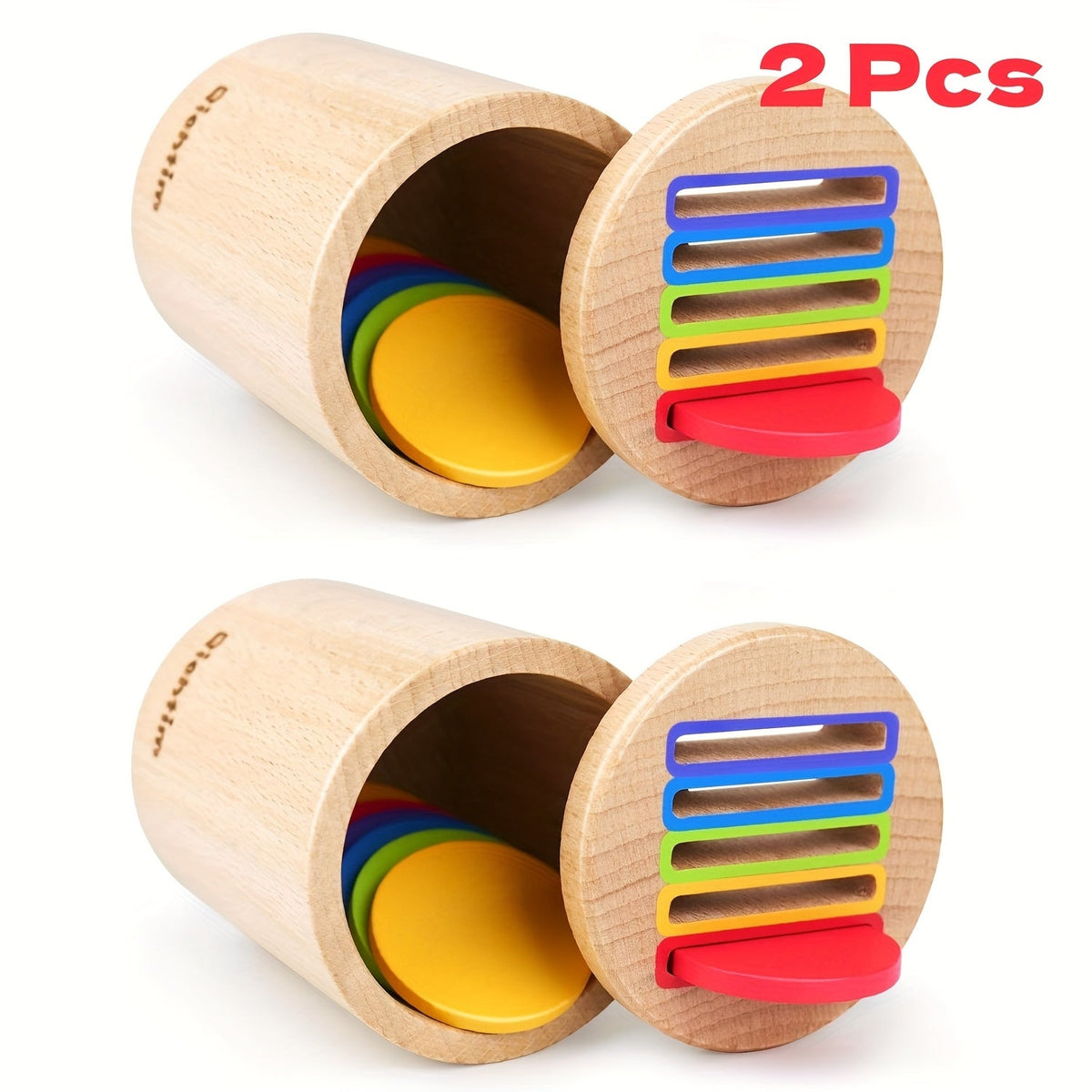 Montessori Educational Sensory Learning Toy with 10 Colorful Blocks & Storage Bag, Fine Motor & Hand-Eye Coordination Toy, Christmas Gift for Boys & Girls – Wooden Color Sorting Coin Box Toy for Toddlers 1+