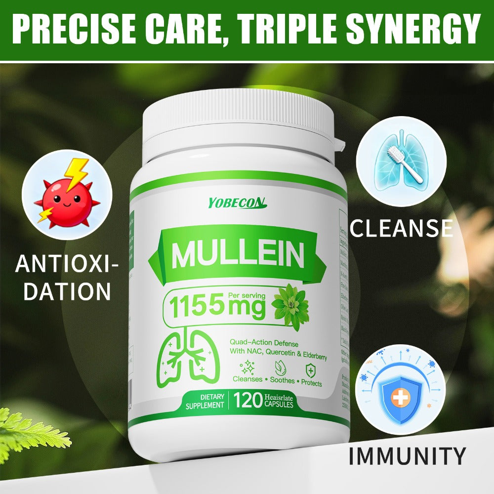 Lung Cleanse Capsules 120 Count with Mullein & NAC for Respiratory Support, Airway & Breathing Comfort, Immune Health, Seasonal & Year-Round Supplement for Adults - product image 3
