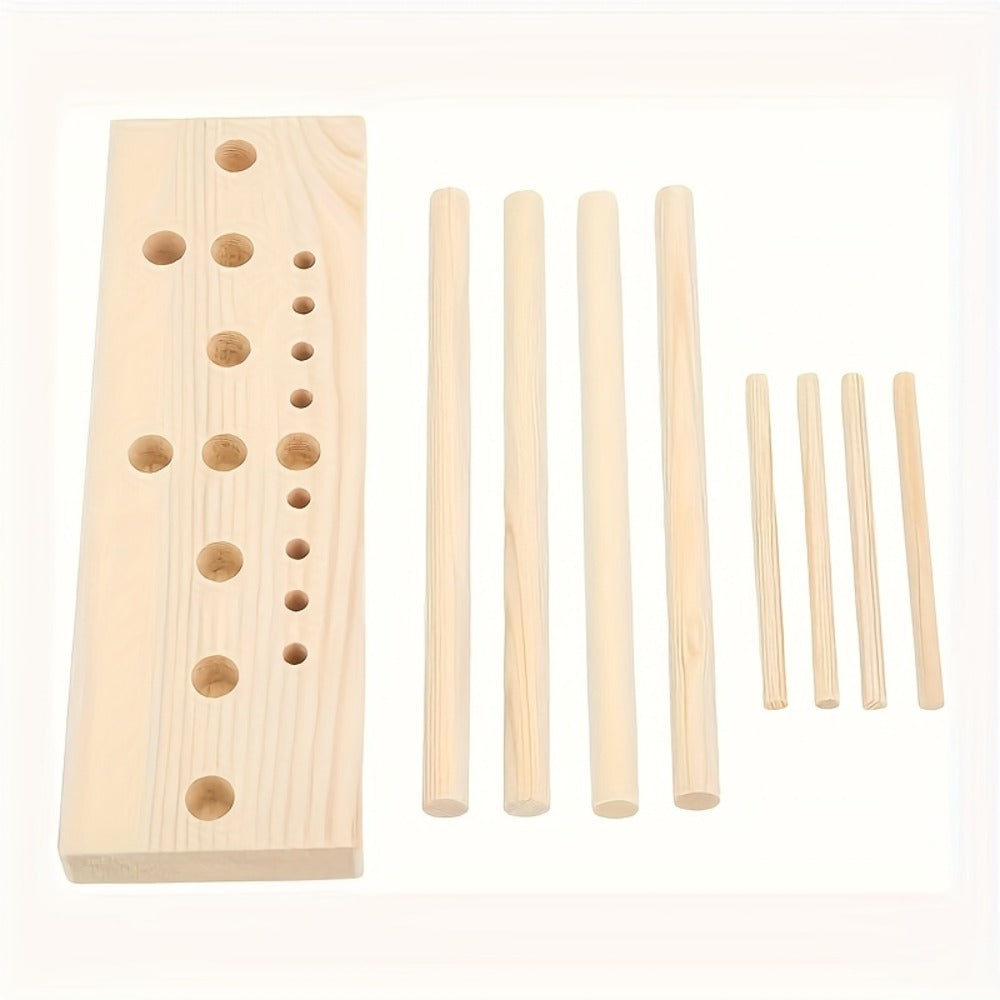9-Piece Wooden Wreath & Bow Maker Crafting Tool Set, DIY Floral Wreath Molds with Wooden Sticks Rope Checkered Fabric, Party Decoration Craft Supplies for Holiday - product image 9