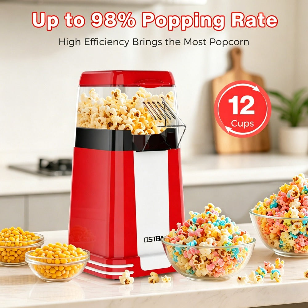Hot Air Popcorn Popper Maker 16 Cups – Oil-Free Electric Popcorn Machine with Measuring Cup for Kernels & Butter Melting, Healthy Family Snack - product image 6