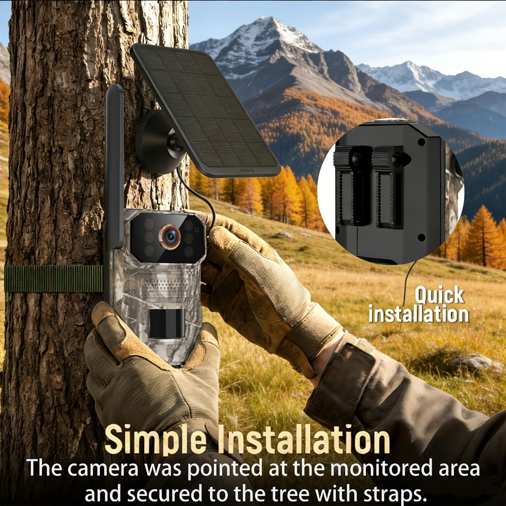4G LTE Cellular Trail Camera with Solar Panel – 4K Wildlife Monitoring Camera, PIR Motion Sensor, Infrared Night Vision, Two-Way Voice, Remote Access, No WiFi Required, for Hunting - product image 4