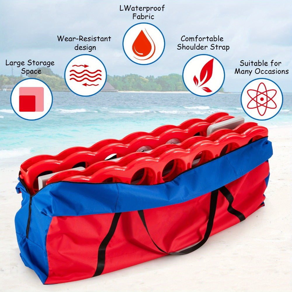 Jumbo 4 in a Row Game Storage Bag Carrying Bag for Giant Connect 4 Game Set Oxford Cloth Shoulder Strap Large Capacity Fits 33x13x29 Game Set Blue Red - product image 2