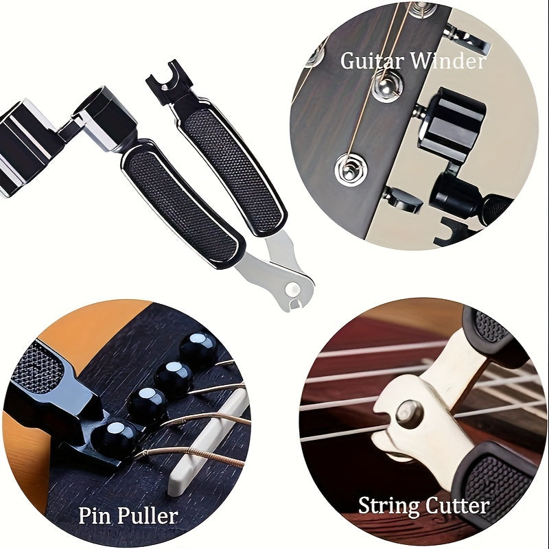 64pcs Guitar Accessories, Guitar Strings Included, Capo, Pick, Tuner, Finger Protector, Nut and Saddle, Bridge Pin, 3-In-1 String Replacement Tool for Guitar - product image 6