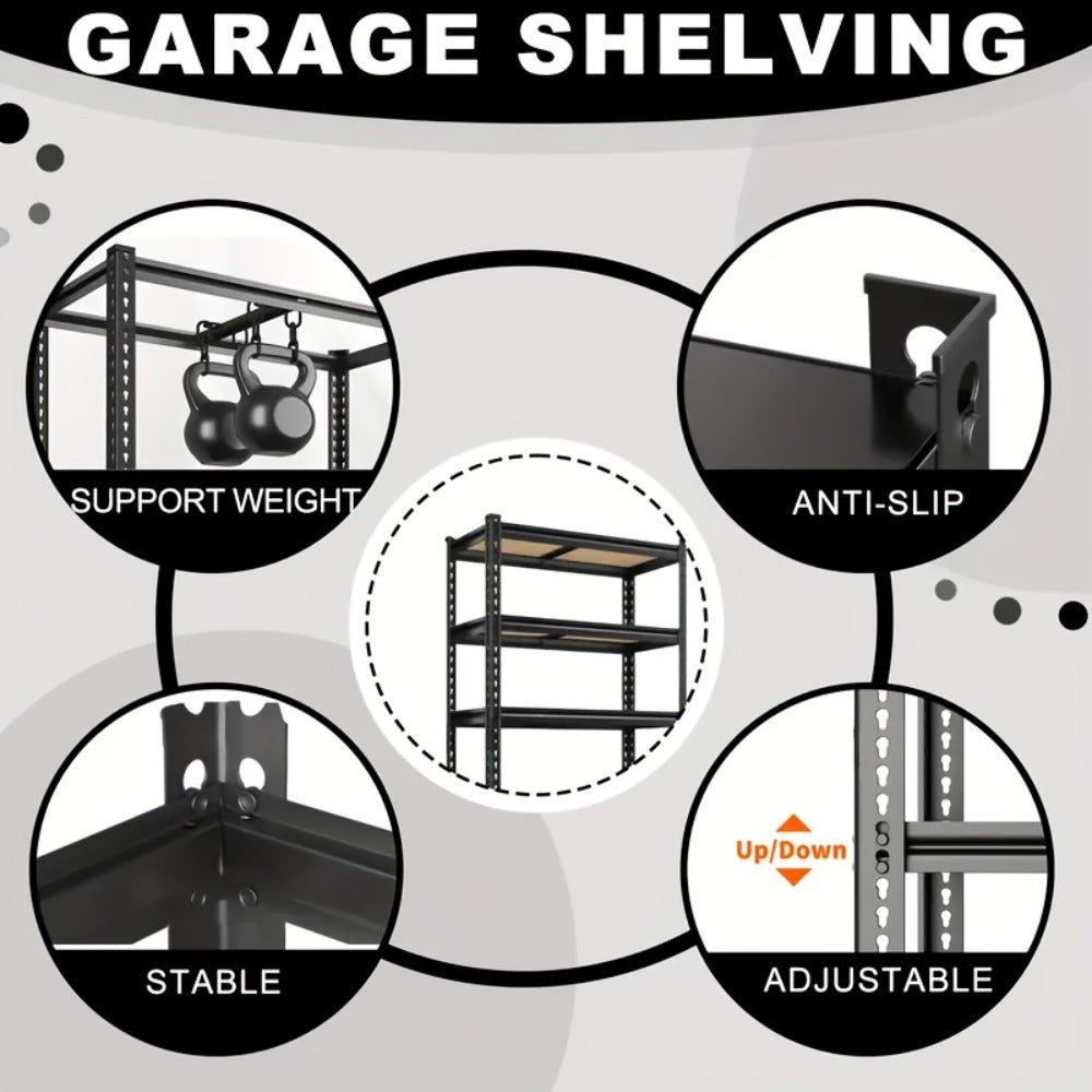 Heavy Duty Shelving Unit 5-Tier Metal Storage Shelves 2000 LBS Capacity, 60"H x 28"W x 12"D Adjustable Steel Rack for Garage, Closet, Pantry & Basement Organization, Easy Assembly  - product image 9