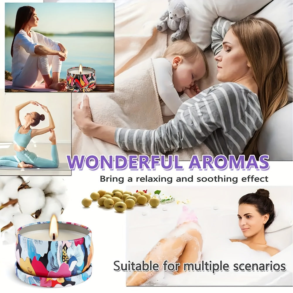 Scented Candles Set of 24 – Soy Wax Candles with Essential Oils, 2.5 Oz Travel Size Candle Gift Set for Women, Rain Scent for Home Decor, Aromatherapy, Birthday, Valentine's Day &  - product image 7