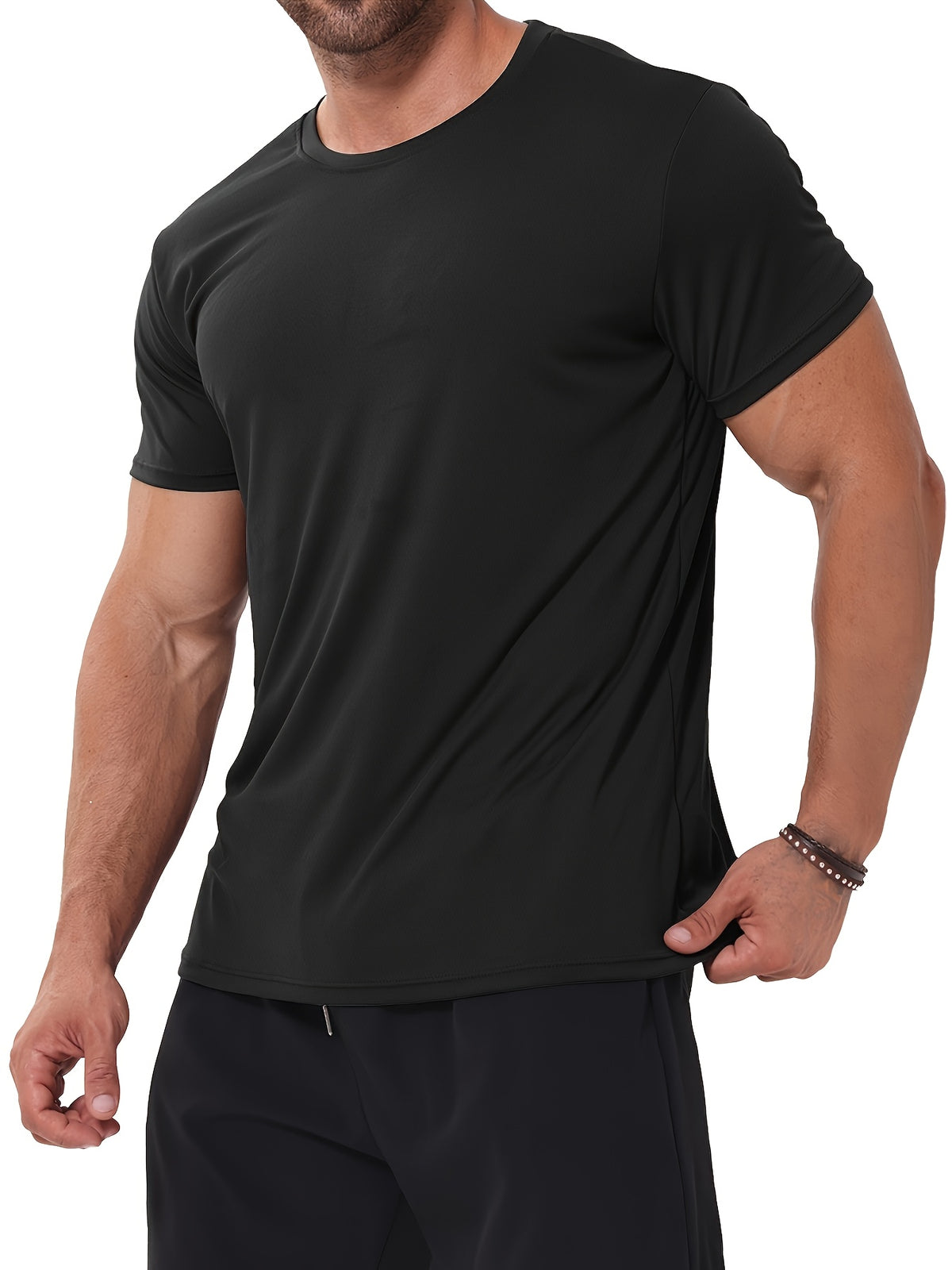 6pcs Men's Sports Shirt Short Sleeved Sports Top Quick Drying Round Neck Running T-shirt - product image 4