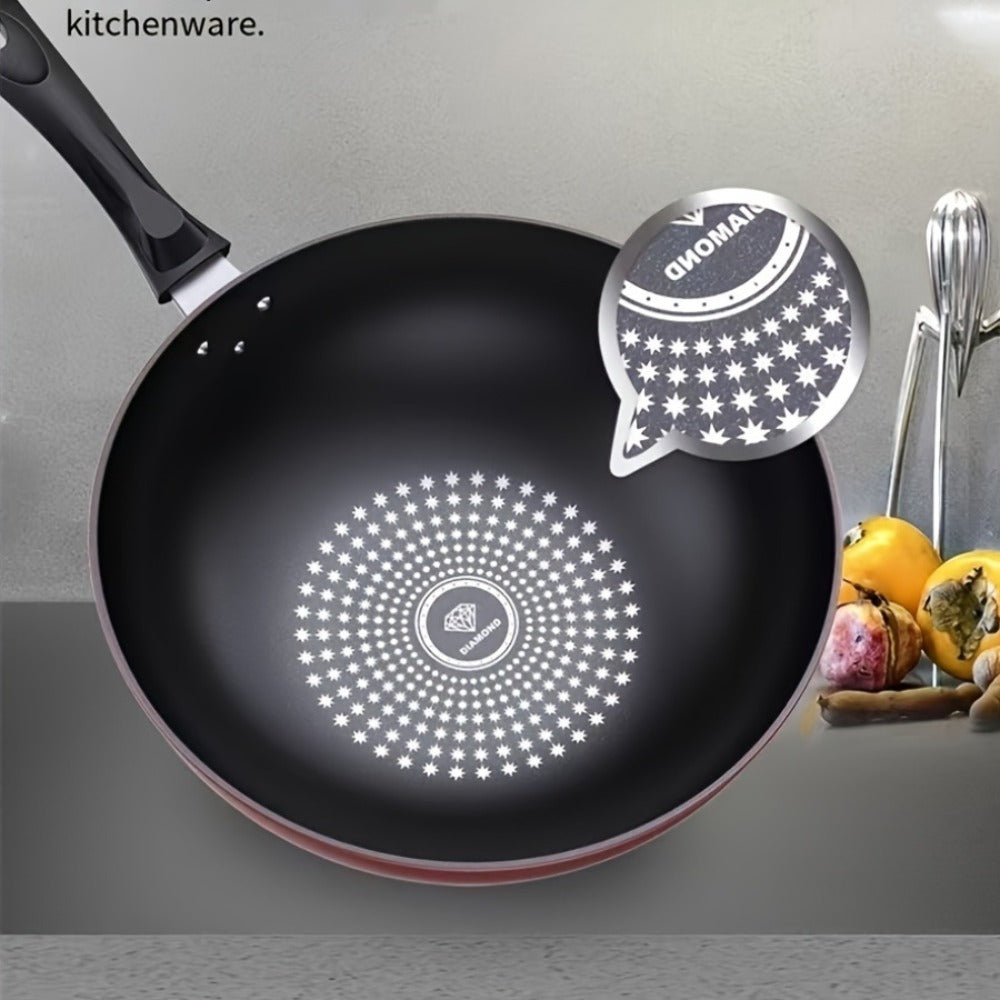 German Diamond Non-Stick Stir Fry Pan - Rice Stone Coating Smokeless Flat Bottom Wok for Induction Cooker Gas Stove, Multi-Purpose Household Frying Pan - product image 8