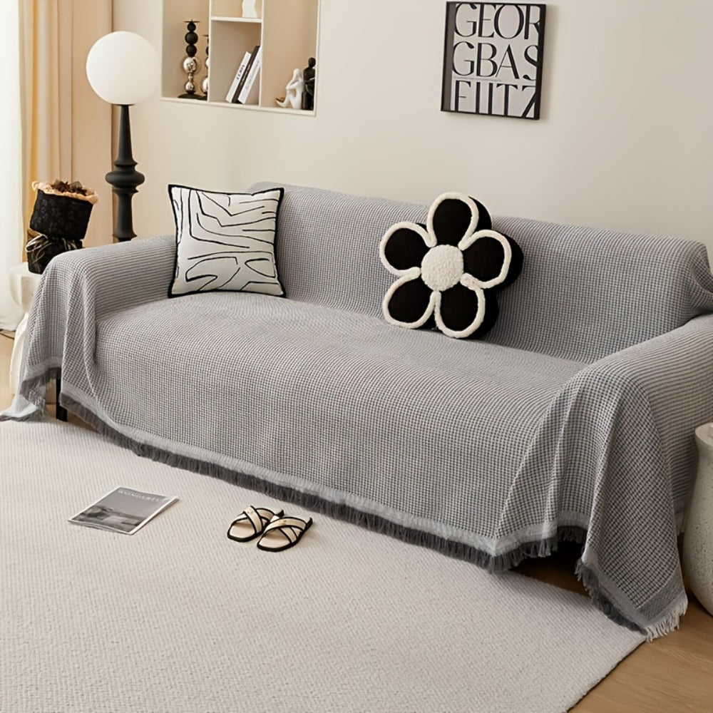 Sofa Throw Cover with Tassels Scratch Resistant Breathable Couch Blanket Slipcover Multifunctional All Season Settee Cover for Living Room Bedroom - Multiple Sizes and Colors - product image 7