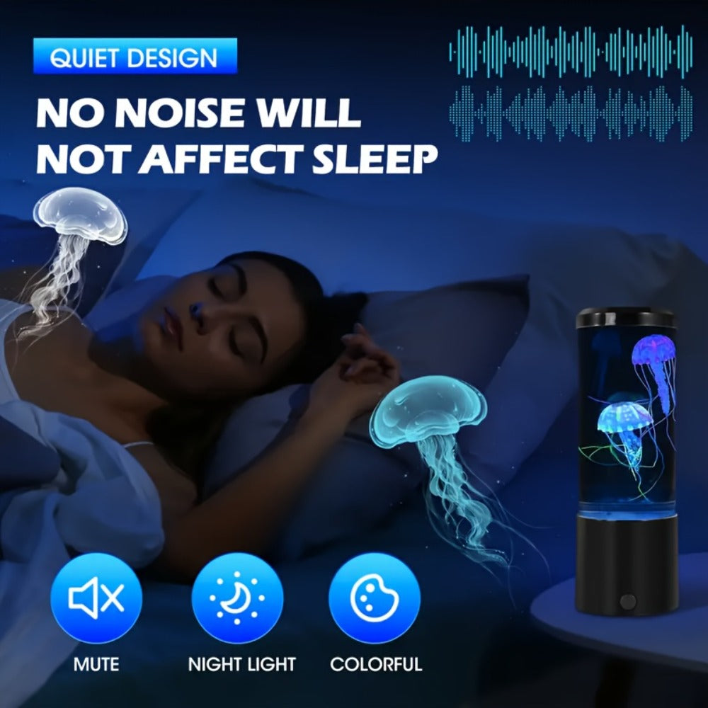 Jellyfish Lamp Deep Sea Atmosphere Night Light - Lifelike Color Changing LED Jellyfish Lava Lamp for Bedroom, Home Decor, Headboard, Easy Install, Soft Glow Nightlight Gift - product image 6