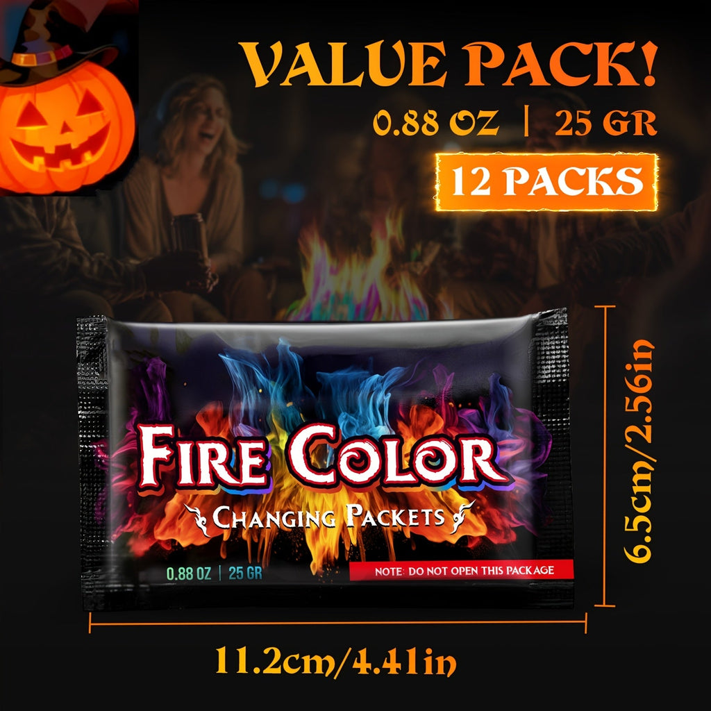 Magic Colorful Flame Packets for Campfire, Fire Pit, Bonfire & Outdoor Fireplace, Fun Camping Accessories for Adults & Families – Fire Color Changing Packets - product image 3