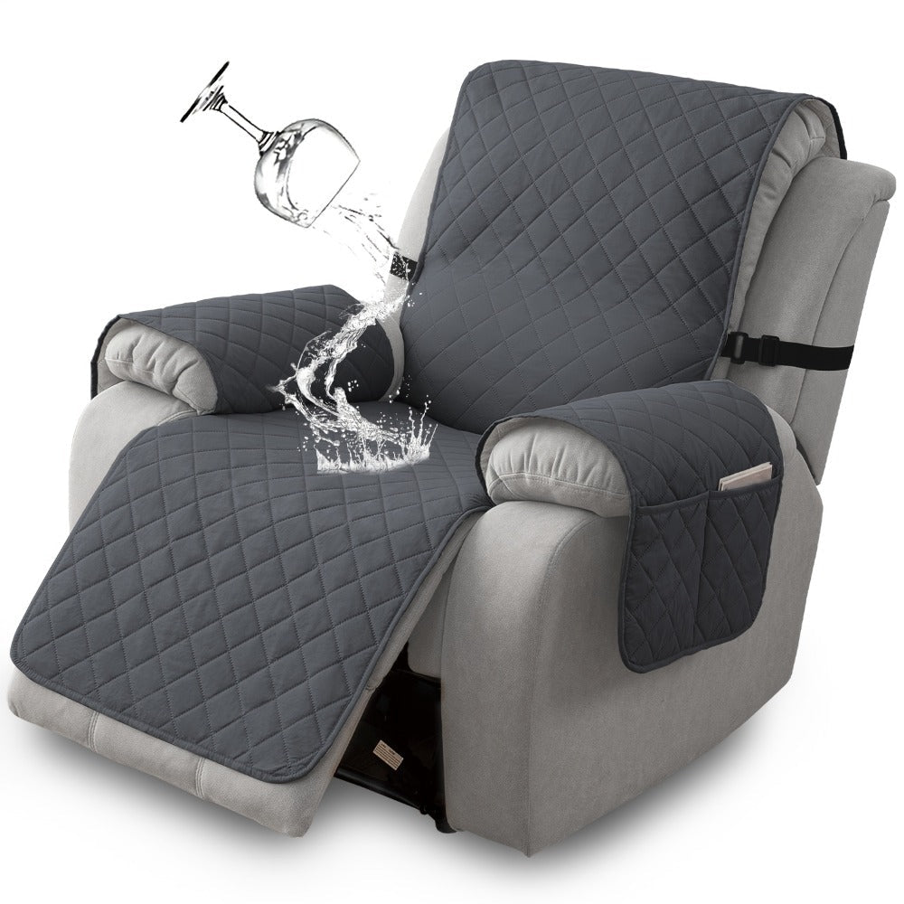 Chenille Knit Recliner Chair Cover Non-Slip Elastic Straps Drawstring Closure Pet Furniture Protector for Large Recliner 8 Colors - product image 3