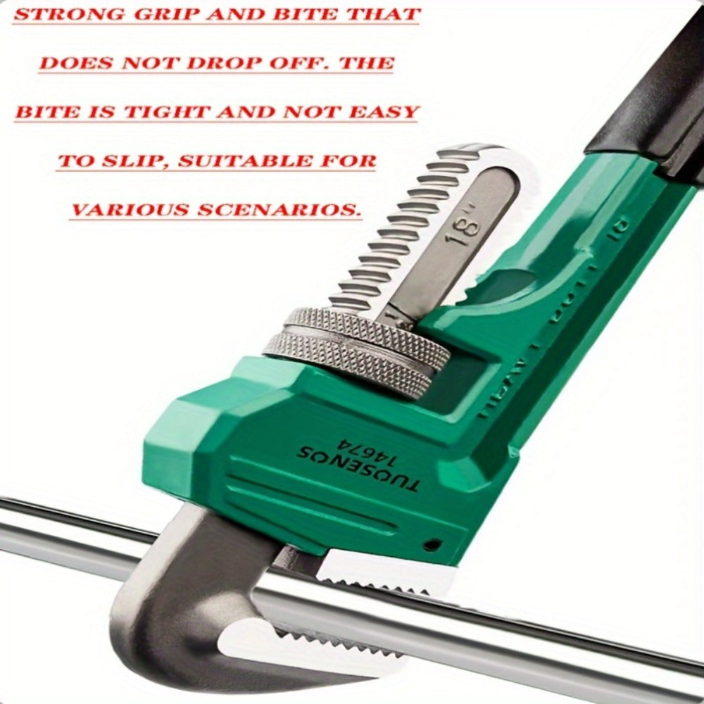 Pipe Wrench Professional Heavy Duty - 8", 12" & 18" CR-V Alloy Steel Plumbing Wrench, Non-Slip Ergonomic Handle, 1500 lbs Torque, Fits 1/2"-4" Pipes, for Plumbing, Automotive & Ind - product image 10