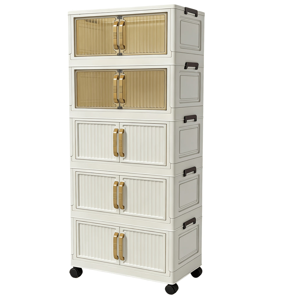 Multi-functional Foldable Storage Cabinet, With 5-tier/3-tier Large Capacity, Space-saving, Suitable For Entrance, Corridor, Bedroom and Living Room - product image 3