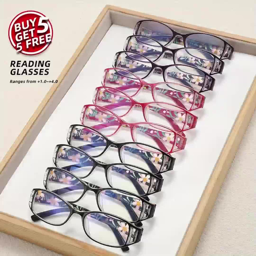 10 Pairs of High-Grade Classic Rectangular Reading Glasses for The Elderly, Suitable for Middle-Aged Men And Women, Students And Teachers, Leisure And School Use