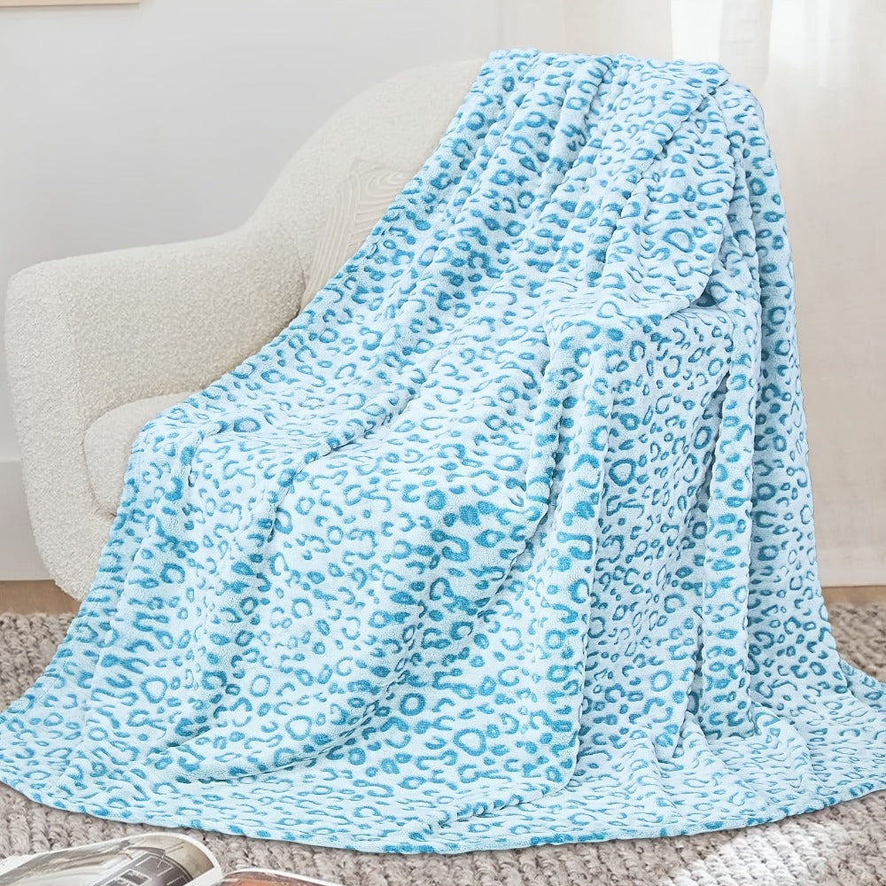 Leopard Print Throw Blanket – Soft Fluffy Jacquard Fleece Flannel for Couch, Bed, Sofa & Camping, 3 Sizes, 5 Colors - product image 2