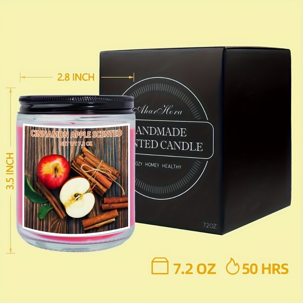 Scented Candle Soy Wax – Pumpkin & Apple Cinnamon Fall Autumn Jar Candle, 7.2oz 50+ Hour Burn, Cozy Home Fragrance Gift for Women & Men, Friends, Family & Coworkers, Christmas & Va - product image 4