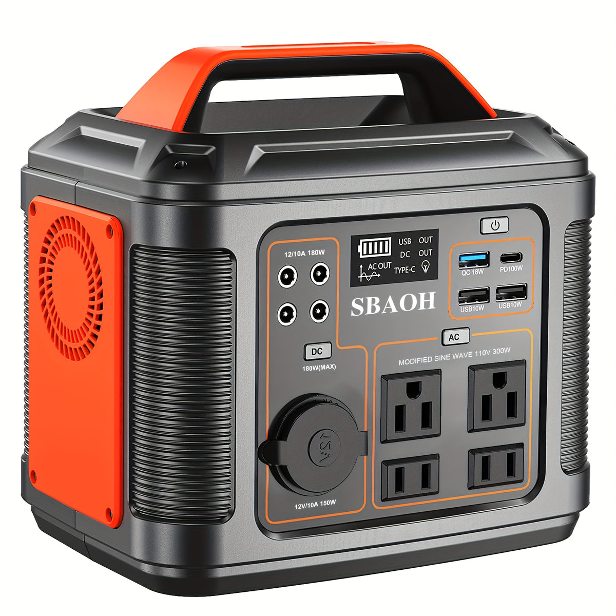 Power Station W/100W PD Fast Charging, 13 Outlets, Digital Display, 150W 155Wh, 296Wh Solar Generator Lithium-ion Battery for Travel Solar Lights, Camping - product image 4