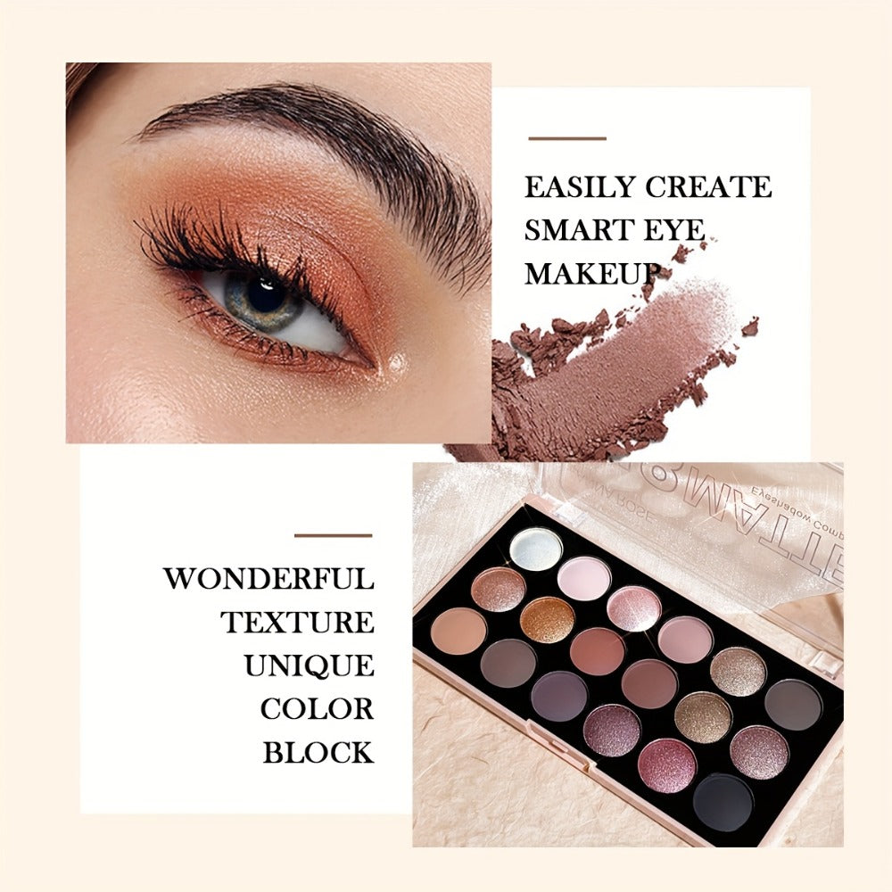 Eyeshadow Palette 18 Colors Matte Shimmer Waterproof – Sweatproof Long-Lasting Blendable Pigmented Eye Makeup for Everyday Glam Wedding Party, Professional Eye Shadow for Women & B - product image 4