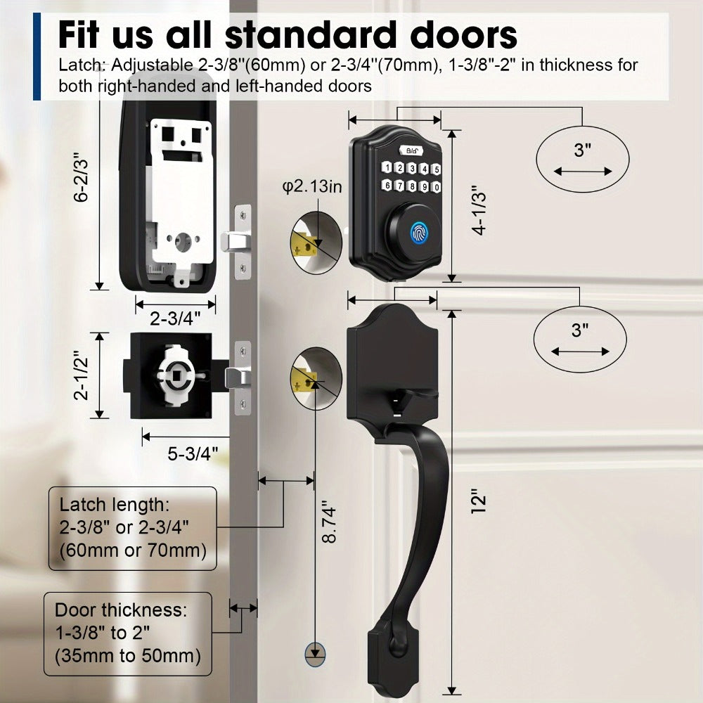 Keypad Deadbolt Lock Fingerprint Keyless Entry – Electronic Door Lock with Code Fingerprint & Key, 300 Users Temporary Code for Front Door Home Office - product image 7