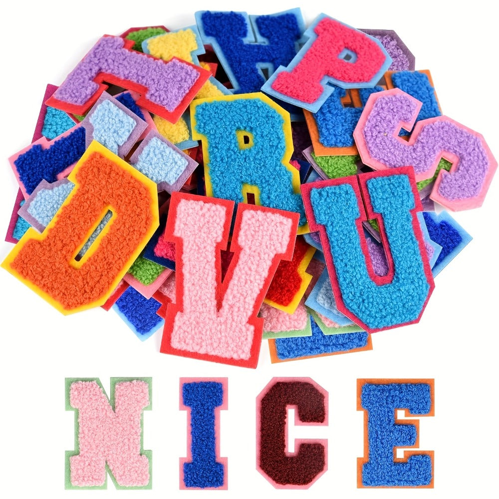 Embroidered Alphabet Applique Stickers for Clothes Bags Hats Phone Cases, DIY Craft Personalized Patch Set Gift for Teens & Kids – Chenille Letter Patches Self - product image