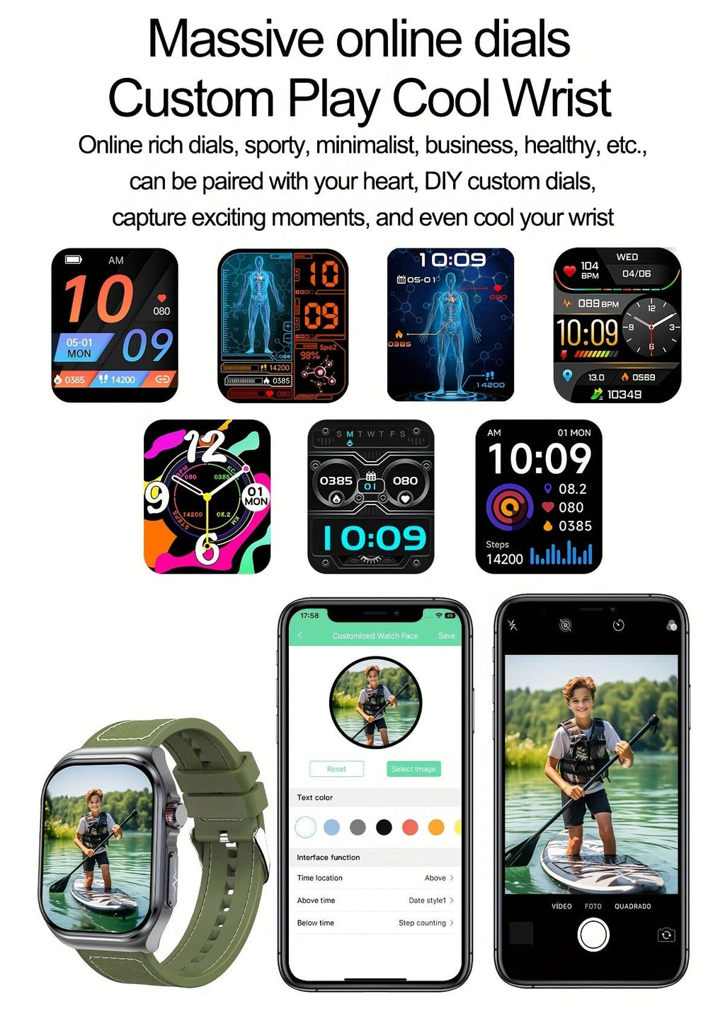 Smartwatch 2.04" Display – Bluetooth 5.3 Calling – 530mAh Battery – NFC – Multi-Sport Modes – Voice Assistant – Menstrual & Weather Forecast – SOS – Magnetic - product image 30