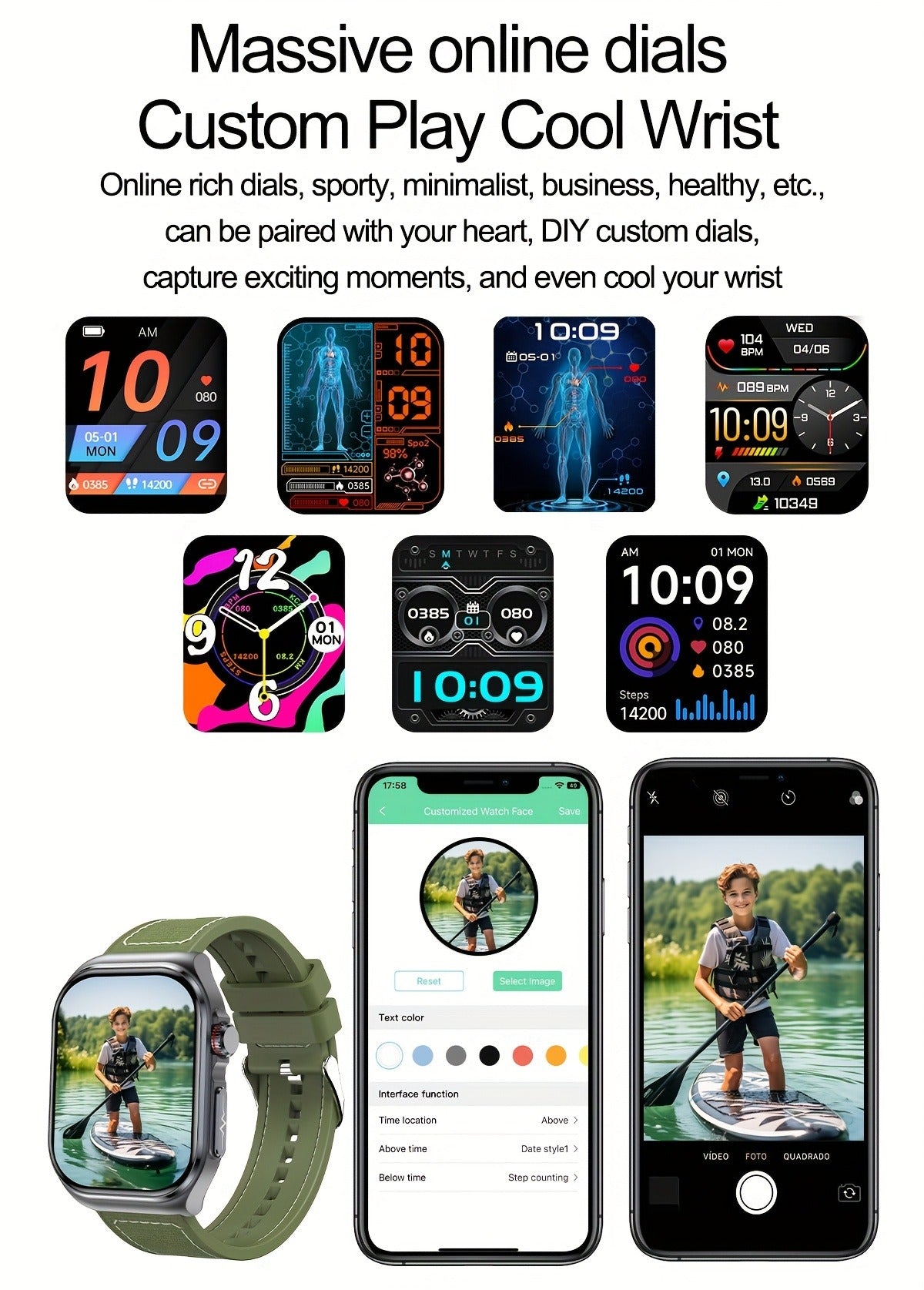 Smartwatch 2.04" Display – Bluetooth 5.3 Calling – 530mAh Battery – NFC – Multi-Sport Modes – Voice Assistant – Menstrual & Weather Forecast – SOS – Magnetic - product image 30
