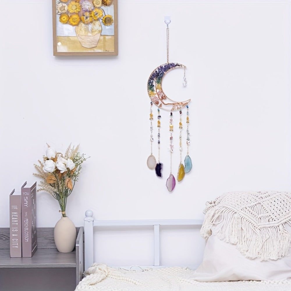 Dreamcatcher Moon Suncatcher Wall Hanging – Handmade Boho Wind Chime Pendant for Indoor Outdoor Garden, Courtyard & Party Decor – Christmas & Birthday Gift - product image 23